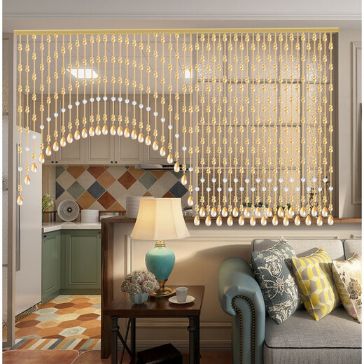 Xiangshangge crystal gourd bead curtain bedroom door curtain partition porch aisle living room kitchen toilet toilet toilet no hole hanging curtain 21 0.4 meters high and low style