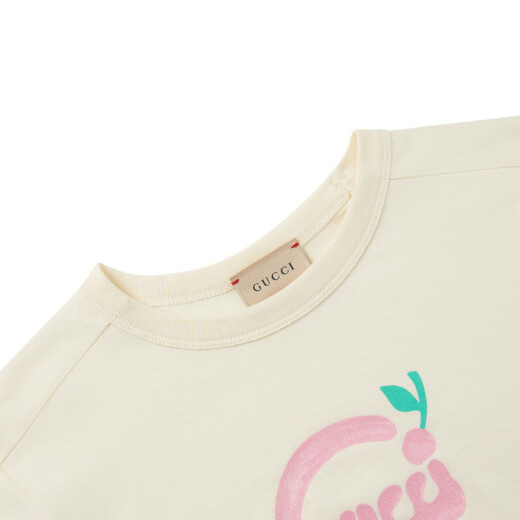 GUCCI 古驰 女童儿童Gucci印花圆领短袖T恤 白色 718008 XJE39 9756 M 5/5岁/112c