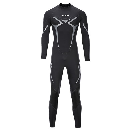 ZCCO new wetsuit one-piece men's 3mm warm and super elastic wear-resistant wet suit cold-proof wetsuit winter swimming suit SCR black 2XL