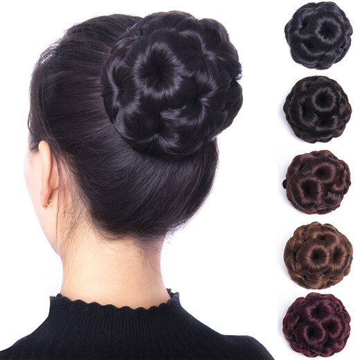 Qumeisi wig, ball, hairpin, hairpin, flower bud hair accessories, grabber style nine-flower curls, five-color hairband, black brown