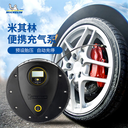 MICHELIN;MI CHE LIN米其林车载充气泵小轿车用便携式打气筒suv12V轮胎电动汽车宝 12209双缸脚踏数显胎压充气泵