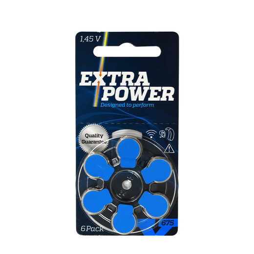 
Hearing aid accessories battery Zinc air EXTRA POWER mercury-free button battery A10A13A312A675 No. 675 (1 plate 6 tablets)