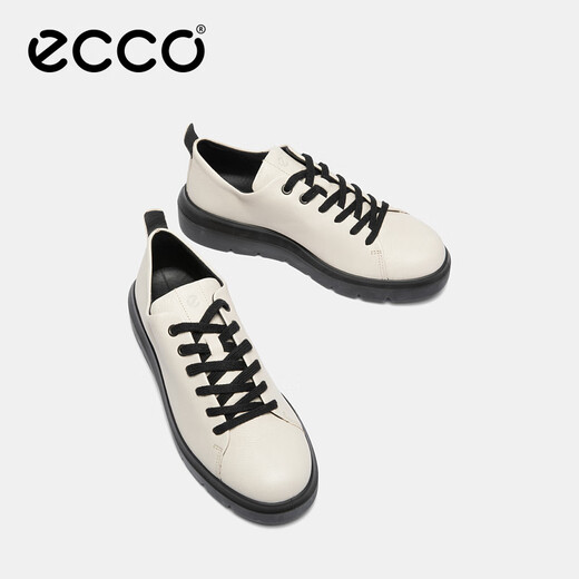 ECCO loafers for women 2023 women's single shoes thick-soled platform shoes British small leather shoes trendy 216203 black 21620301001 37