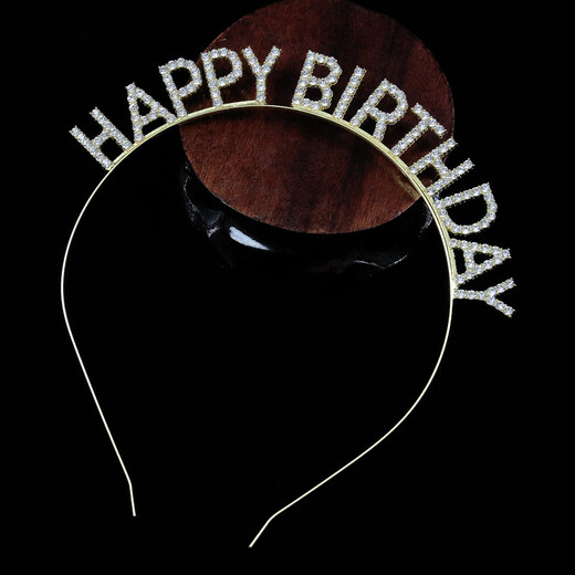 Dai Yan Happy Birthday Headband Goddess Rhinestone Crown Atmosphere Letter Headband Dress Up Korean Hairpin Headband Hair Accessory Birthday Hairband Silver