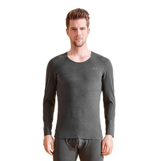 Hengyuanxiang [SET 5W SET] Ropa de otoño y pantalones de otoño para hombres y mujeres con ropa interior térmica sin pelo de doble cara para hombres y mujeres. Gris oscuro
