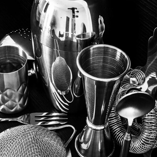 American SOING brand 304 mixer set shaker combination mixer cocktail mixing tools introduction SOING new version American version silver set 750ml