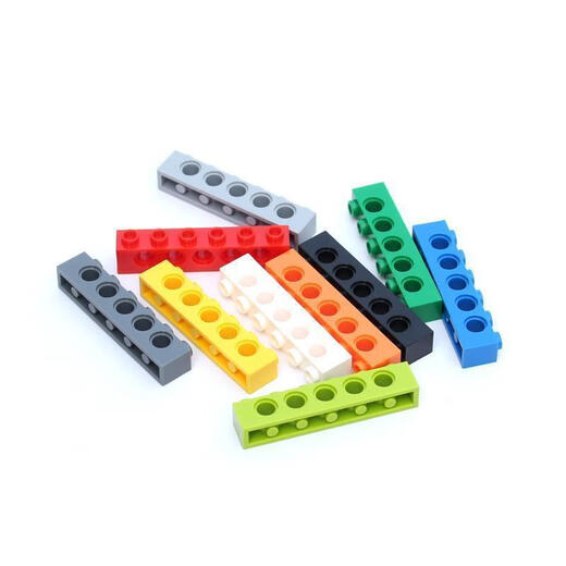 兼容乐高3894小颗粒科技积木零配散件机械1x6带5孔砖6洞孔梁MOC补 10个  1x6带5孔梁红色