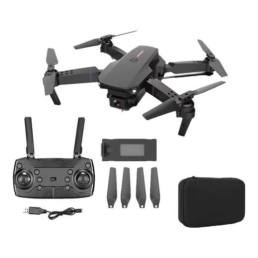 Drone pliant à quatre axes à haute définition Dual-caméra Photographie Aircraft E525 Remote commande Aircraft Toys Black Standard (pas de photographie aérienne) Version électrique double (emballage à outils)