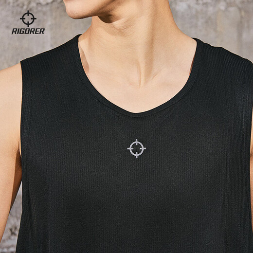 Vestible preciso de secado rápido El verano nuevo entrenamiento de entrenamiento Fitness Running, sin alivio, camiseta de baloncesto americano delgado sin mangas Z120110304 Pure Black 2xl