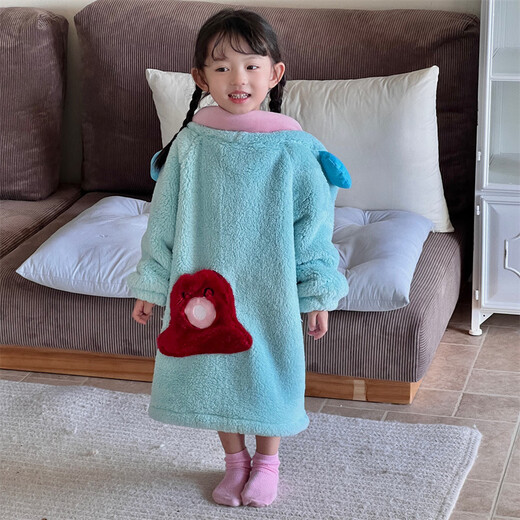 YIMENGTO Yimen Camel Ugly Fish Cute Funny One-piece Couple Pajamas Women's Autumn and Winter Thickened Coral Fleece Hooded Men's Large Size Home Clothes JS Velvet #B706 Single Jumpsuit + Shoes S 150-160