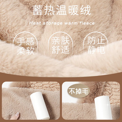 Pull back bear hat, scarf, gloves, one-piece women's winter cycling warm mask, neck scarf, four-piece set, hooded ear protection plus velvet, beige, one size fits all