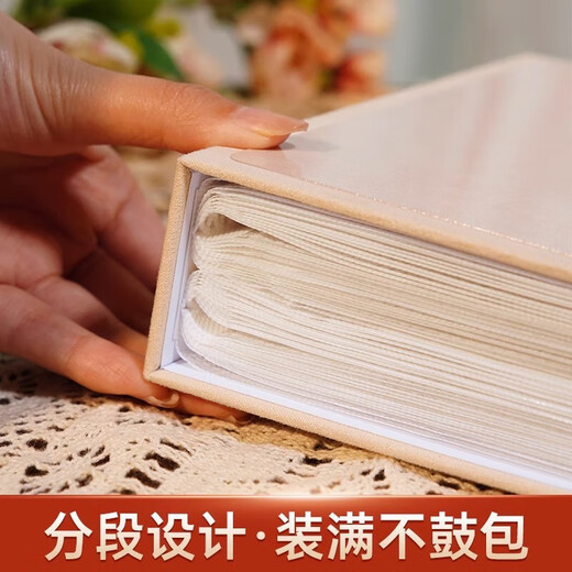 Oulivan Travel Large Capacity Family Record Book Interstitial Children's Photo Gallery Baby Growth Album Graduation Memorial Photo Book (100 6-inch plastic)-Ping Anxiele