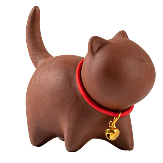 Purple sand kitten tea pet creative cute cat can raise tea fun tea table tea play tea art ornaments tea set accessories Zhuni purple sand kitten tea pet