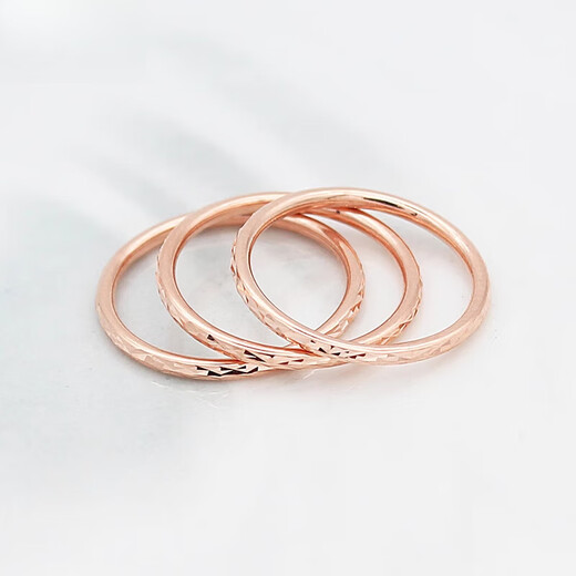 DL 1998 Fat Donglai same style purple gold ring Russian 585 female Sansheng III 14K gold rose gold aperture ring plain ring women's size 13