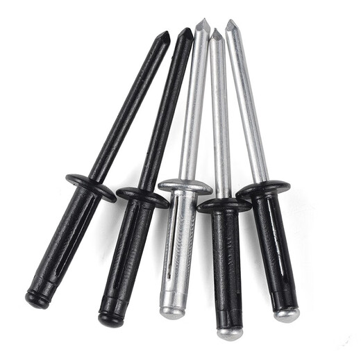 Jinggong lantern rivet aluminum core blind rivet three-prong round head rivet painted black decorative nail rivet 3.2/4/4.8 4*25*12 natural color large cap (200 pcs) Discount