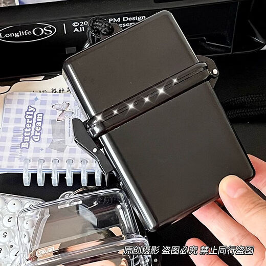 Danstini Korean version large-capacity small card storage box card holder storage waterproof Goo card hanging hand account transparent storage and organization box pure black