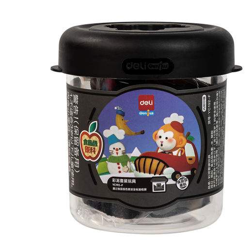 Deli 100g Couleur alimentaire Couleur boue Plasticin jouet art à la main faisant le bricolage matériau non ultra-léger argile sûre argile pour enfants papeterie scolaire d'anniversaire cadeau noir