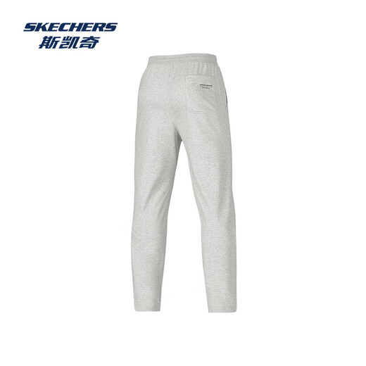 斯凯奇（Skechers）裤子男子春夏休闲针织长裤宽松运动健身直筒裤情侣 细纹理花灰/01T1 M