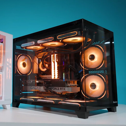 航嘉S960暴风雪全视版海景房电脑机箱台式主机m-atx白色360/240水冷920迷你4070 +棱镜4pro黑色风扇*9 单机箱（支持M-ATX主板/360水冷）