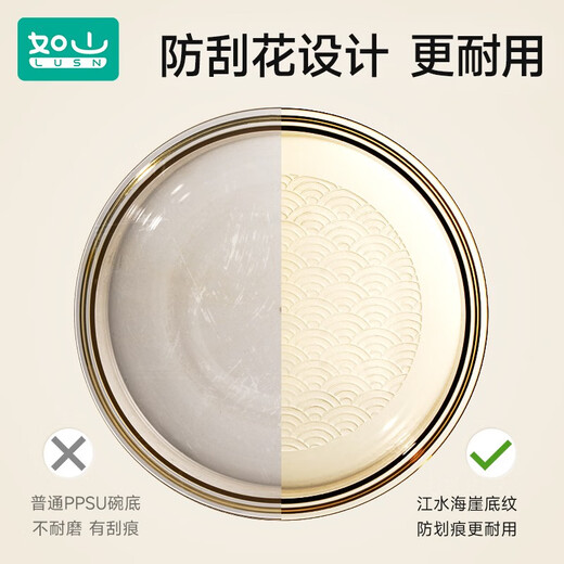 如山不锈钢宝宝辅食碗婴儿吃饭专用防摔防烫碗儿童餐具注水保温碗 恐龙里瑟米双内胆+过滤吸管