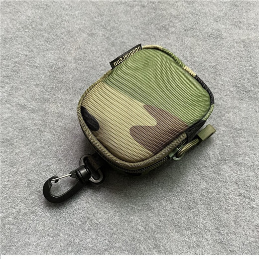 Billetera de monedas Qindu mini bolso de bolsa colgante pequeño bolso de cintura práctica bolsas de almacenamiento de la llave a los auriculares Bag negro