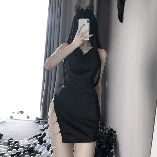 鲜橙性感睡衣女极度诱惑露阴免脱jk制服情趣丝袜套装丁字裤变态露乳开 9720白睡裙+丁字裤兔女郎后妈裙