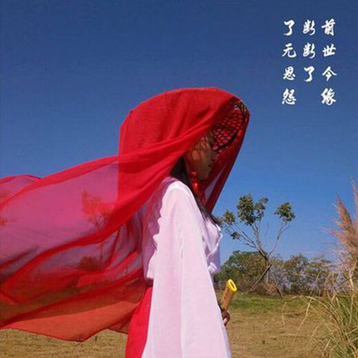 Esqtjf Ancient Style Cosplay Hut Altes Kostüm Hanfu Fairy Hut weibliche Heldhut Film Vorhang Zaun Sonnenschutz Frau Weißer gewöhnlicher Stil Gaze Länge 70 cm mit Hut