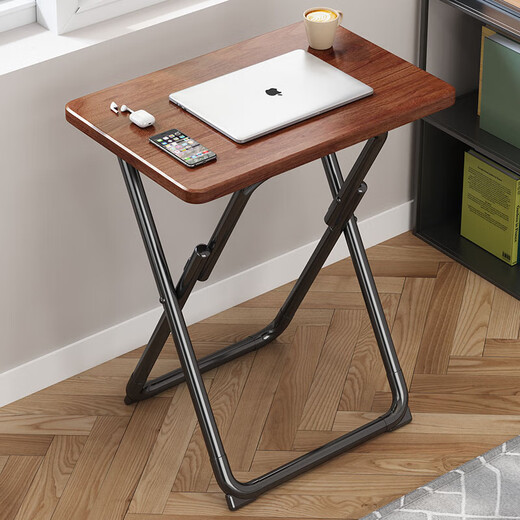 Warner new folding computer desk home learning simple desk office portable small table bgz811 walnut color 60*40