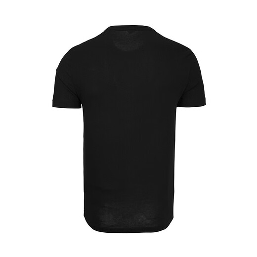 阿玛尼（ARMANI）男装男短袖t恤时尚圆领胸前字母logo图案 11151礼物 黑色 S