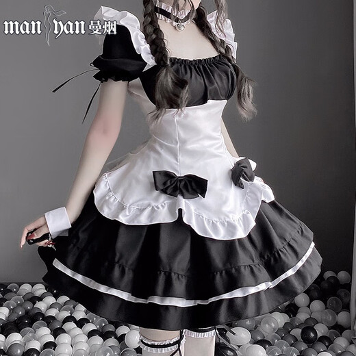 
Sexy large size female jk uniform seduction role play open crotch free pluggable milk lace big bow Lolita gorgeous maid suit black M9758 extremely dirty temptation ancient style Chinese suit