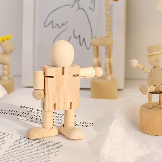 
Ailiyou Wooden ornaments Mini animal birthday gift Office decompression desktop decoration Creative cute student children Nordic style bedroom decoration Puppet clown