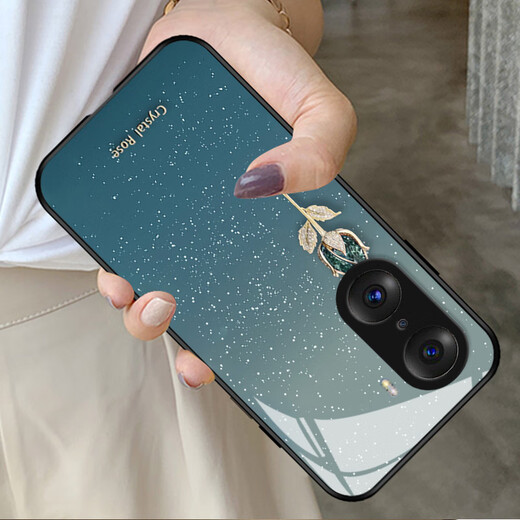 半生已过适用荣耀60手机壳LSA一AN00华为Honor60新款玻璃郁金香机壳防滑女士男女精孔中国红钢化膜软 XBL724星空绿郁金香（单壳） 荣耀60