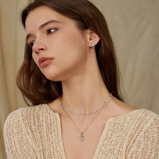 Arsis simple letter pendant necklace women's silver necklace S925 silver clavicle chain as a birthday gift for girlfriend letter Y