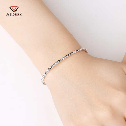 Aido Diamond PT950 platinum bouncy bead bracelet for women, platinum laser bead round bead fashion bracelet for girlfriend, weight 5.5-5.7 grams