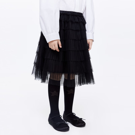 Little MO&Co. New Year's greetings clothing children's skirt girls cake skirt mesh skirt skirt children's skirt short skirt black 100 110/50