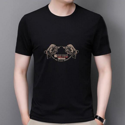 Los hombres de camisetas de manga corta a rayas de dirección simple tienen una solapa delgada de estilo coreano de collar de estilo coreano 5012 negro 5002# blanco 2xl recomendado 135-150jin [Jin iguala 0.5 kg]
