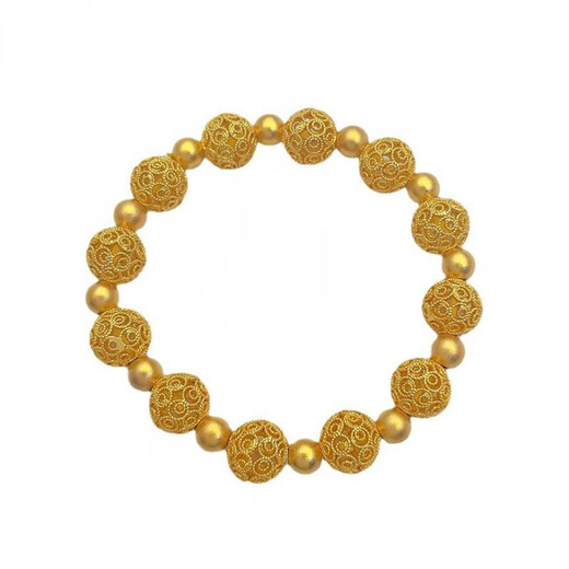 Ji Ge 2024 New 18k Gold Filigree Exquisite Beads Hollow Hydrangea Bracelet Women's Exquisite Bracelet Fashion Bracelet Hollow Flower