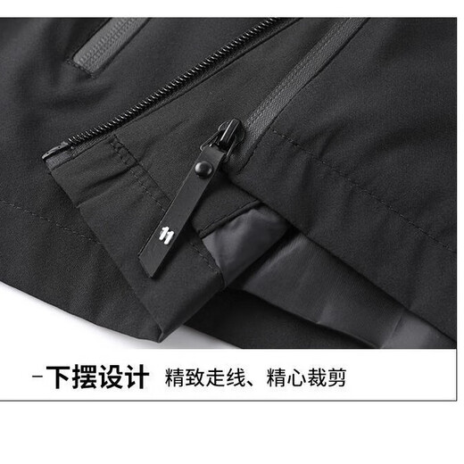 AiShang Outdoor Sports Jacket Men's Spring and Autumn Wind Coat Thin Breathable Quick Dry Elastic Loose Hooded Winter Clothes Leisure Windproof Dark Blue [1208 Double Layer] 4XL [160-185Jin [Jin equals 0.5 kg]]