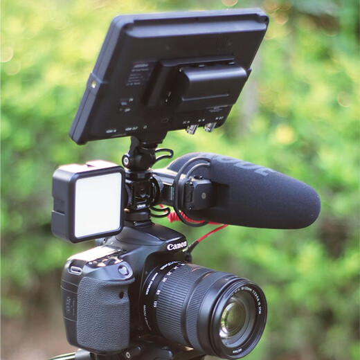 Ulanzi ulanzi PT-12 metal three-head hot and cold shoe expansion bracket mobile phone stabilizer SLR camera VLOG accessories non-slip external microphone fill light monitor black external magic arm microphone fill light and other equipment