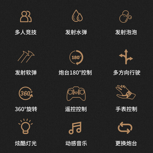 星控智能 遥控车儿童玩具男孩坦克手势感应遥控汽车可发弹儿童礼物 水弹+泡泡炮台二合一双遥控