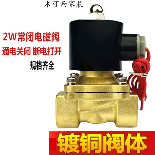 XMSJ适用SYPC森亚常闭电磁阀镀铜水阀2w025-08 2w-040-10 160-15 DN25 2w-350-3524v