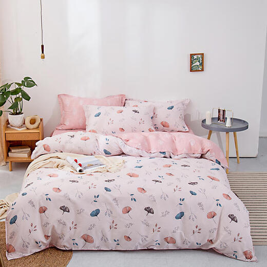 Avonting full cotton bed cover four-piece set pure cotton bed sheet quilt cover three-piece set 1.5-meter bed cover 4-piece set 1.8m bedding Aishang Geometric 1.2m bed cover style (quilt cover 150*200cm)
