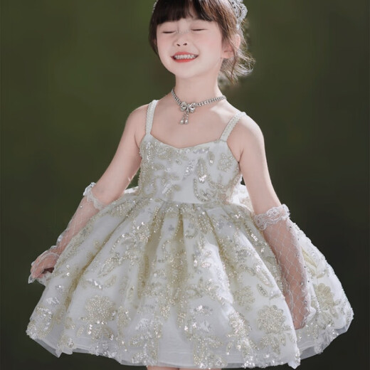 G.DUCKKIDS小黄鸭女童礼服儿童高端白色八音盒洛丽塔公主裙生日花童连衣裙 6629裙子+拖尾 100 尺码2~3岁【 90-100cm】