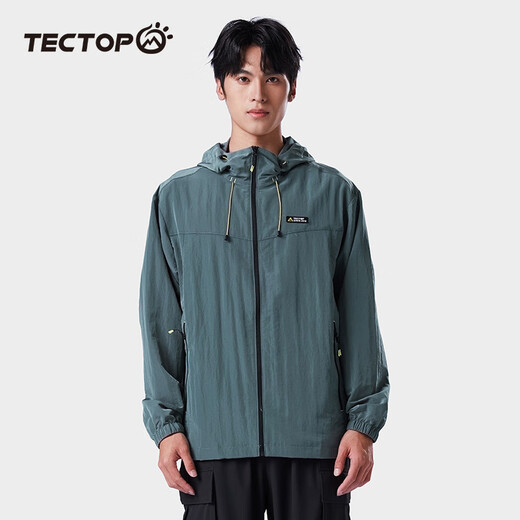 TECTOP sun protection clothing for men UPF50+ UV protection 2024 summer light and breathable outdoor fishing skin clothing outer wear island green 3XL