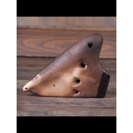 风雅陶笛（FENG YA OCARINA）三管中音C调演奏级土色熏烧  推广型陶笛 三管素烧AC推广型(前开孔)