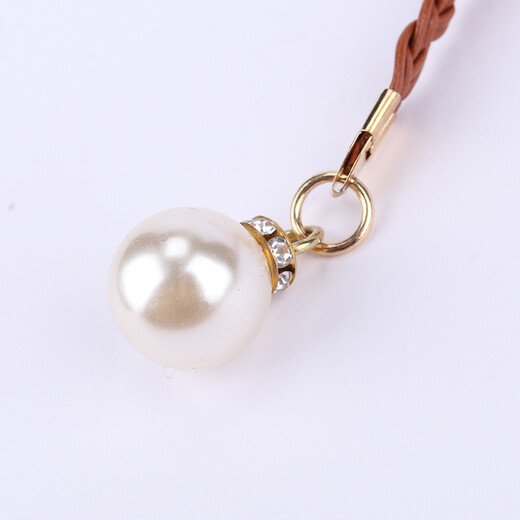 Shulu cow woven belt for women, decorated with pearl small leather rope, simple waist rope with dress waist chain, fashionable skirt belt, black