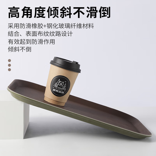Xiongwochi non-slip plastic tray rectangular bar restaurant serving tray hotel supplies tableware round commercial 1400 round