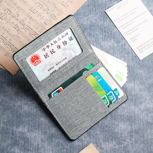 Chajin Canvas Ultra-dünn kurzes Mini Einfacher kleiner Brieftasche für Frauen- und Herren-Führerscheinkartenbeutel integrierter Schüler Männer dünner Brieftasche Schwarz