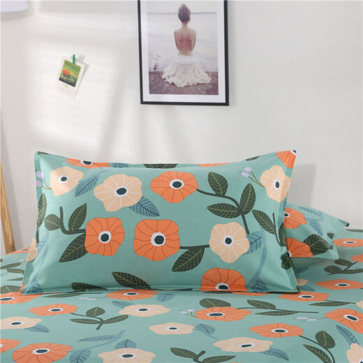 Xingyue Shengfan can't afford to throw the ball, pure cotton old coarse cloth bed sheet three-piece set, thickened cotton single double large bed Kang single bed, beautiful pastoral 1.8 bed 2.3x2.5 meters bed sheet