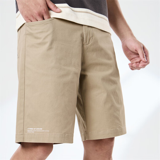 
Mark Waffe [Khmer comfort] casual shorts men's 25 summer loose breathable letter embroidery commuter versatile casual pinch pants 701 khaki L